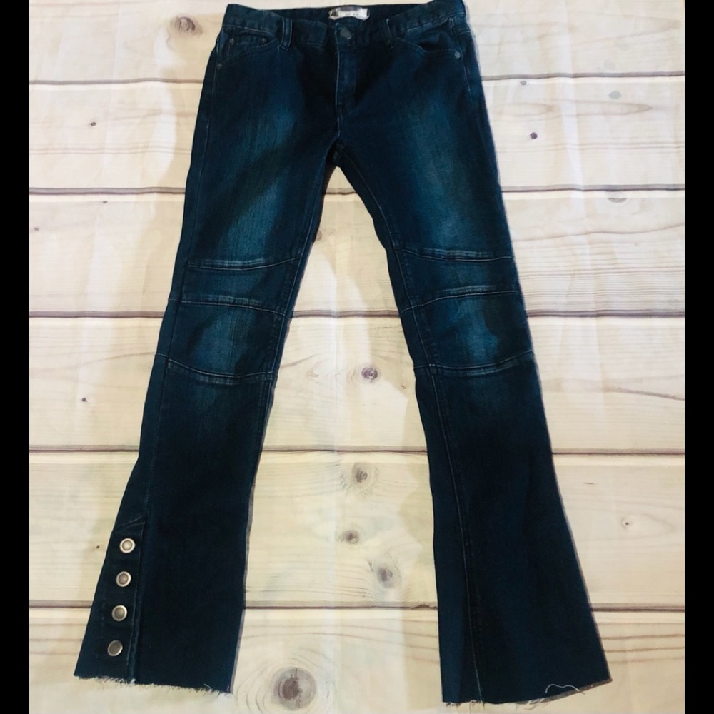 Free People Womens Jeans 25 Raw Hem Denim Flare
